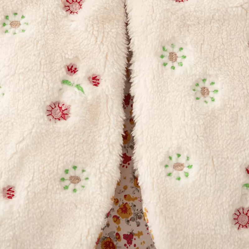 Winter Baby Girl Flower Embroidery Vest Warm Toddler Sleeveless Jacket 4