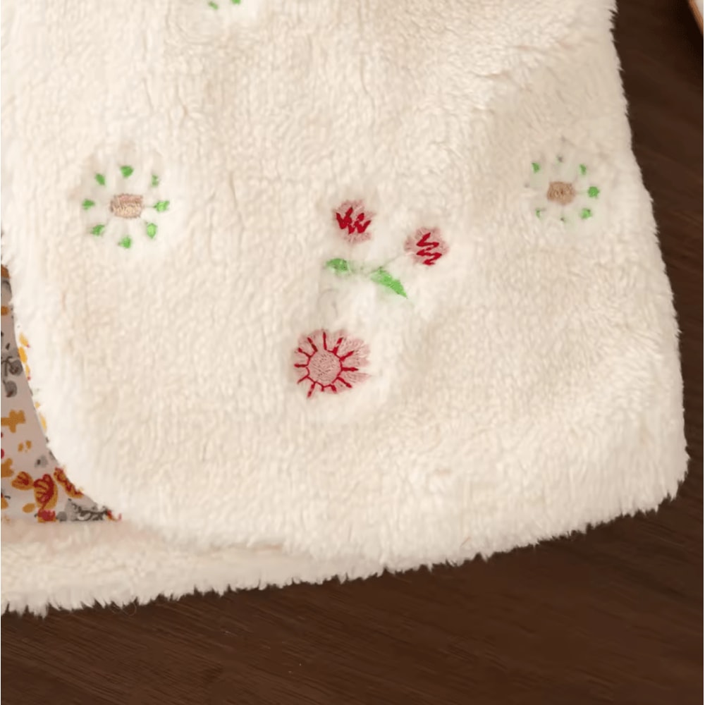 Winter Baby Girl Flower Embroidery Vest Warm Toddler Sleeveless Jacket 5