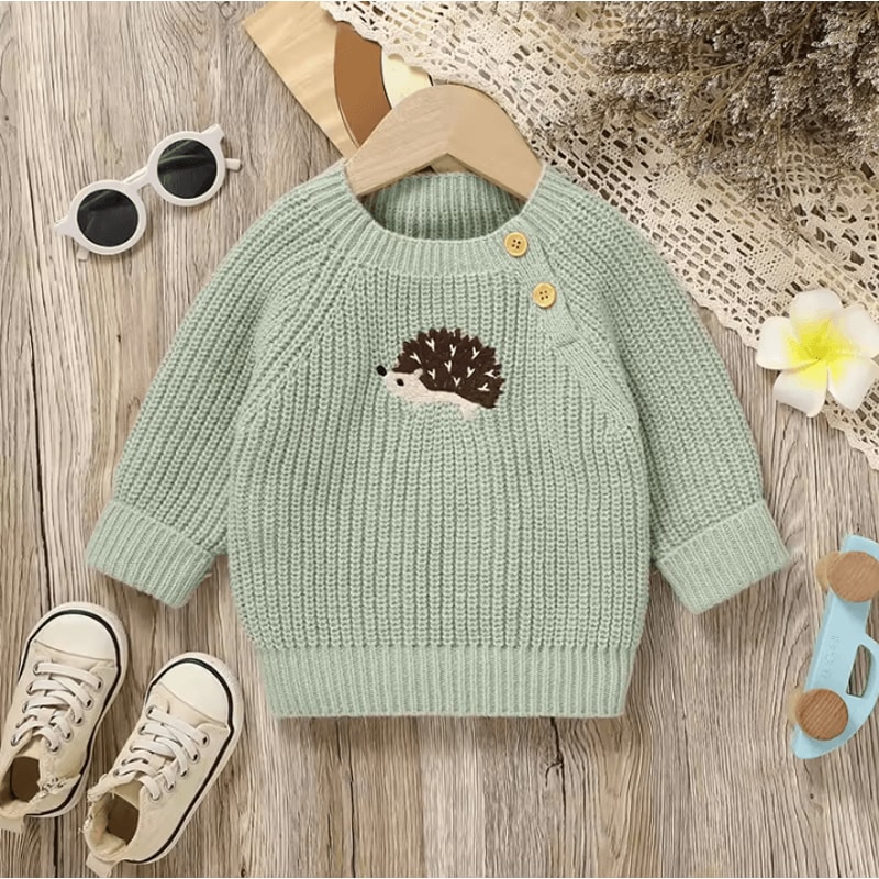 Cartoon Baby Hedgehog Knit Sweater Long Sleeve Toddler Knitted Pullover 6