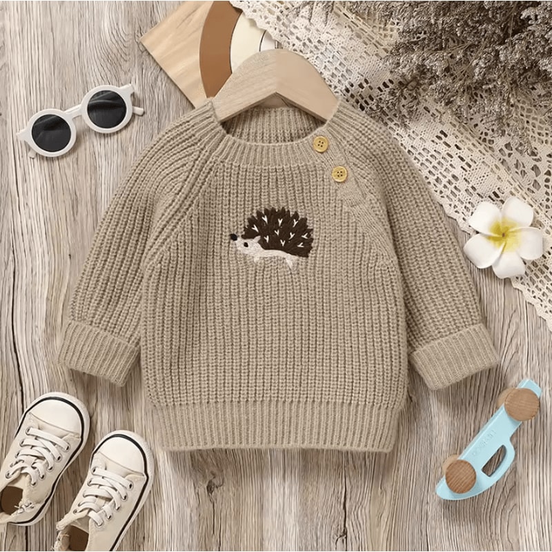 Cartoon Baby Hedgehog Knit Sweater Long Sleeve Toddler Knitted Pullover 5