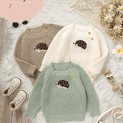 cartoon baby hedgehog knit sweater long sleeve toddler knitted pullover