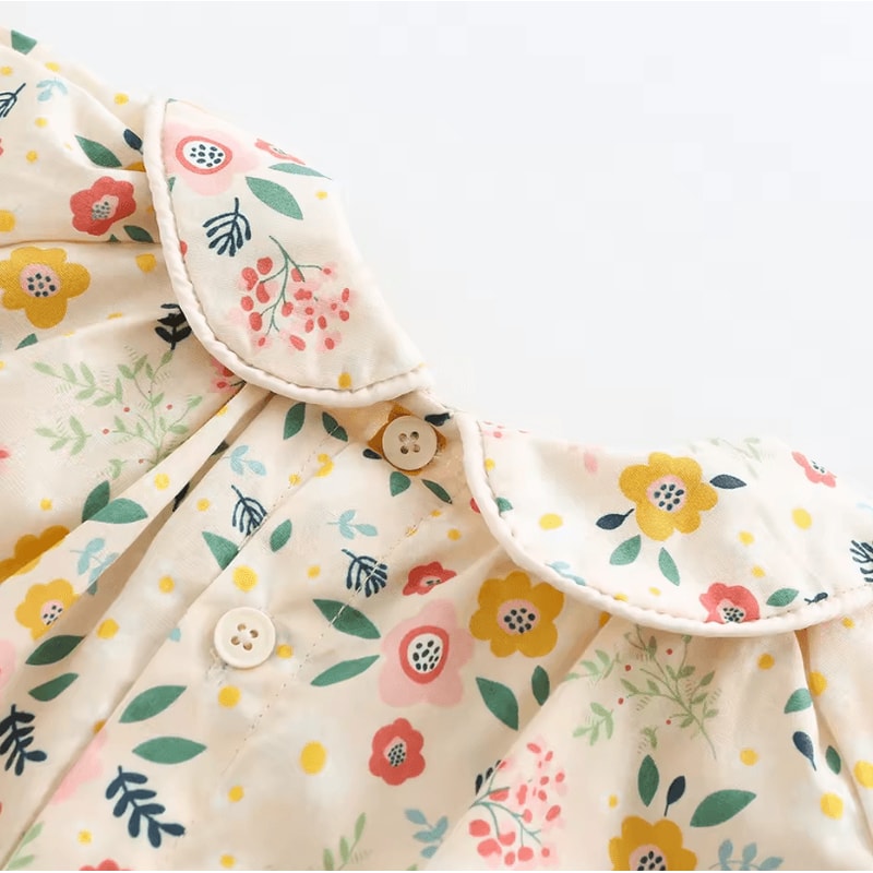 Floral Girls Petal Collar Blouse Long Sleeve Baby Girl Floral Shirt 4