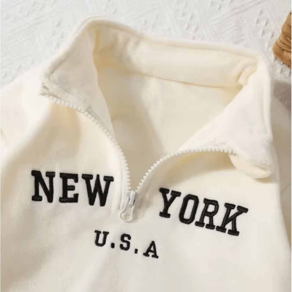 Casual Baby Letter Print Sweatshirt Loose Fit Toddler Cotton Pullover 1