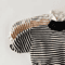 Striped Baby High Neck Sweatshirt Thick Warm Toddler Cotton Sweater Top 2