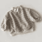 Striped Baby High Neck Sweatshirt Thick Warm Toddler Cotton Sweater Top 3