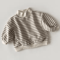 Striped Baby High Neck Sweatshirt Thick Warm Toddler Cotton Sweater Top 3