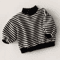 Striped Baby High Neck Sweatshirt Thick Warm Toddler Cotton Sweater Top 5