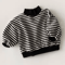 Striped Baby High Neck Sweatshirt Thick Warm Toddler Cotton Sweater Top 5