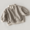 Striped Baby High Neck Sweatshirt Thick Warm Toddler Cotton Sweater Top 6