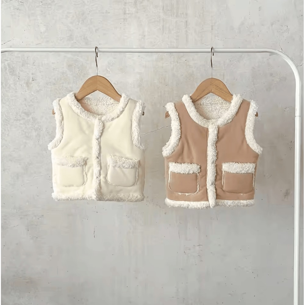 Warm Baby Girl Padded Vest Cotton Thick Toddler Sleeveless Winter Jacket 0