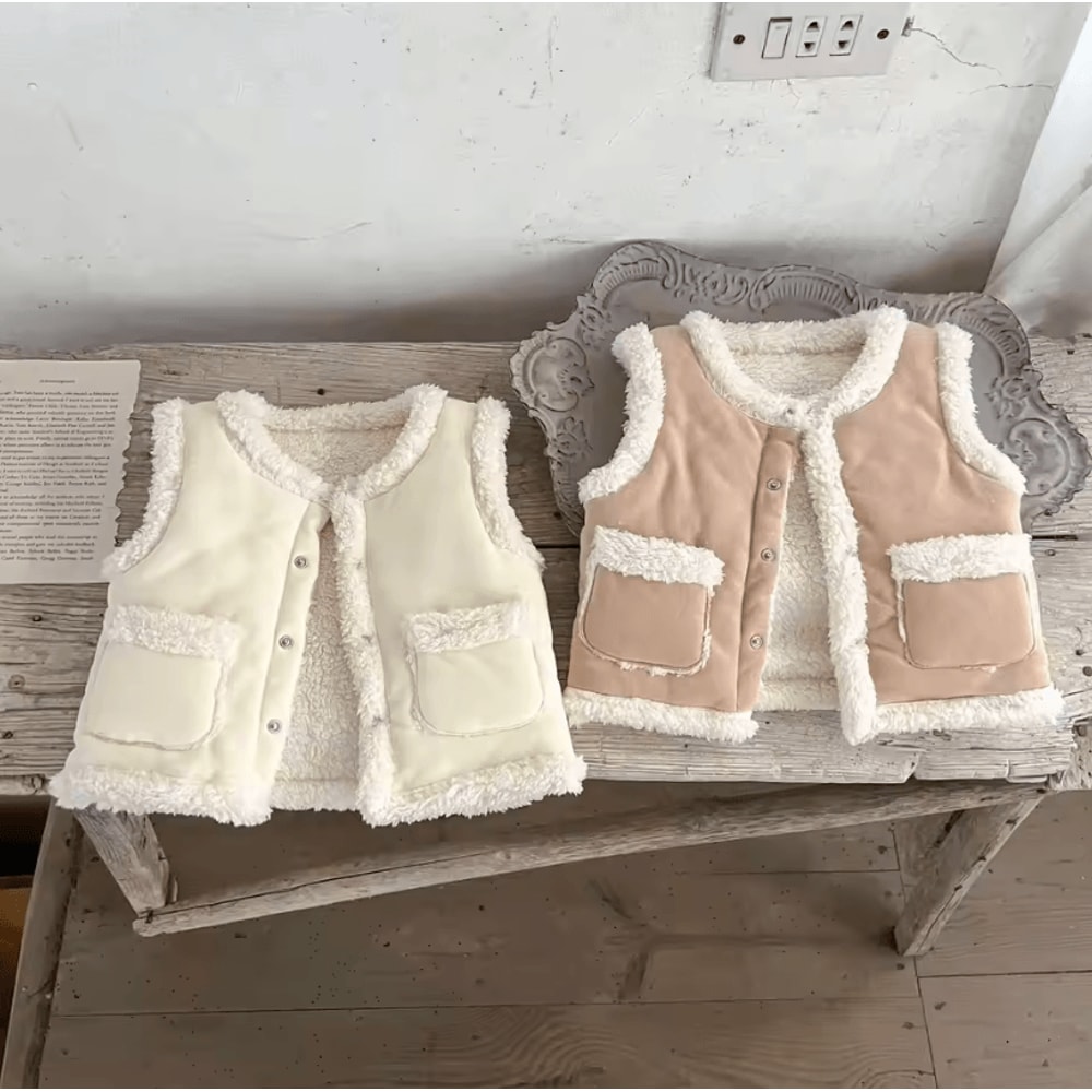 Warm Baby Girl Padded Vest Cotton Thick Toddler Sleeveless Winter Jacket 2