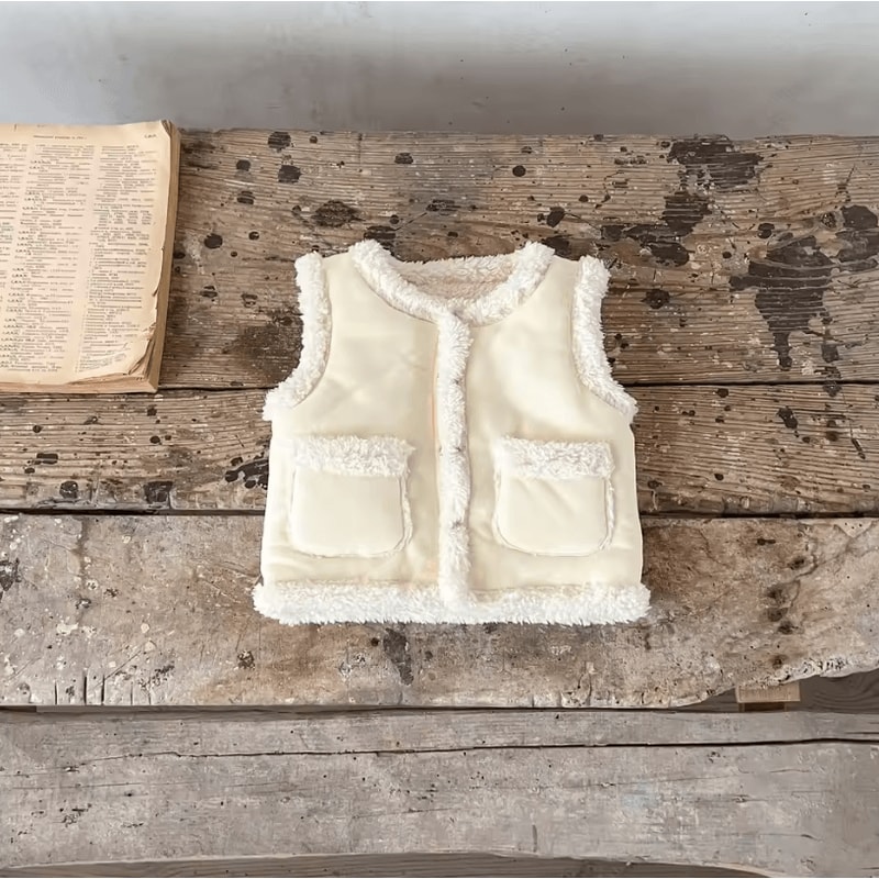 Warm Baby Girl Padded Vest Cotton Thick Toddler Sleeveless Winter Jacket 4