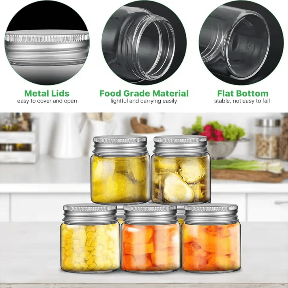 2oz Mini Mason Jars With Lids Wide Mouth Small Glass Storage Jars For Jam Honey Spices Jelly 1