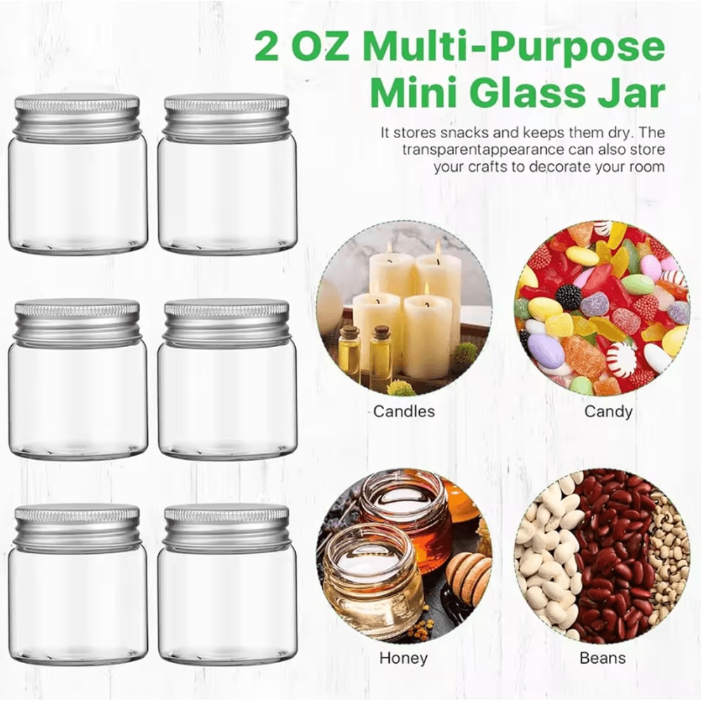 2oz Mini Mason Jars With Lids Wide Mouth Small Glass Storage Jars For Jam Honey Spices Jelly 2