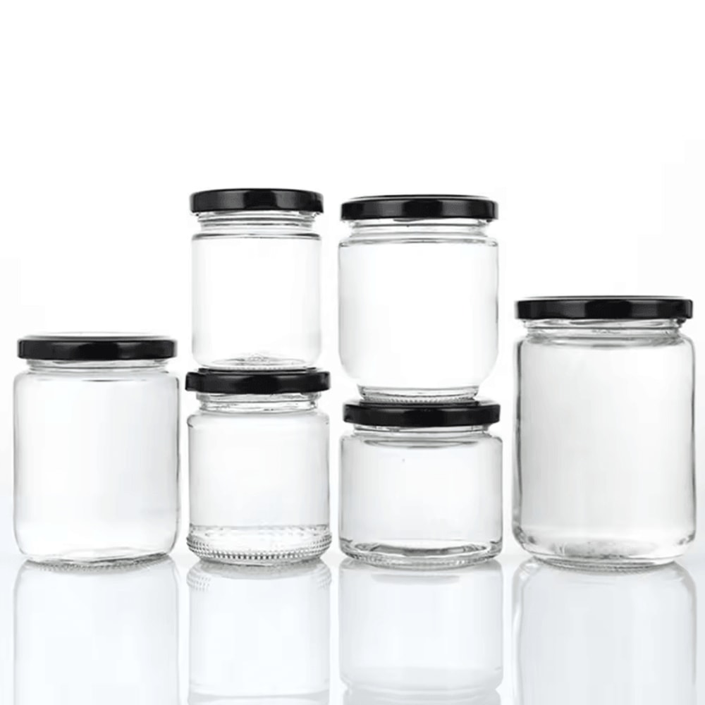 Round Glass Mason Jar With Airtight Lid Kitchen Food Storage Glass Jar 100ml240ml Canning Containe 0