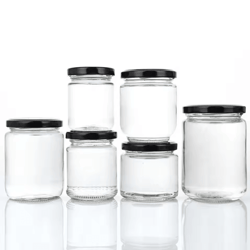 round glass mason jar with airtight lid – kitchen food storage glass jar (100ml–240ml canning container)