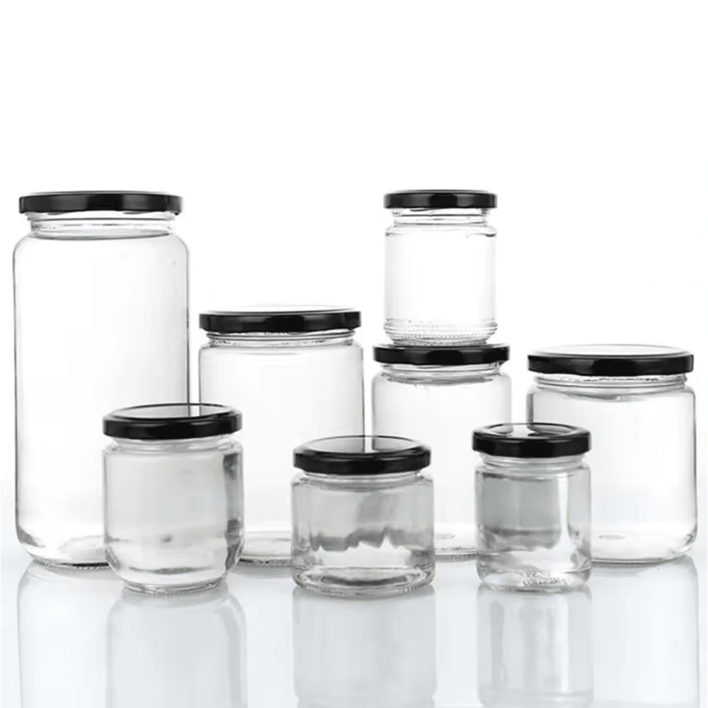 Round Glass Mason Jar With Airtight Lid Kitchen Food Storage Glass Jar 100ml240ml Canning Containe 1