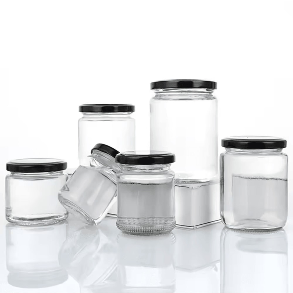 Round Glass Mason Jar With Airtight Lid Kitchen Food Storage Glass Jar 100ml240ml Canning Containe 2