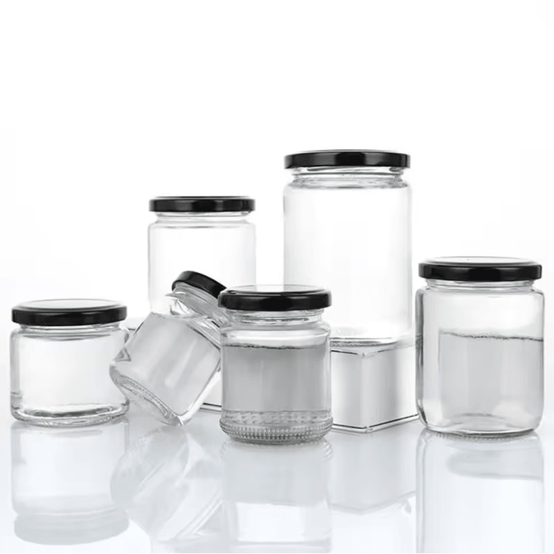 Round Glass Mason Jar With Airtight Lid Kitchen Food Storage Glass Jar 100ml240ml Canning Containe 2