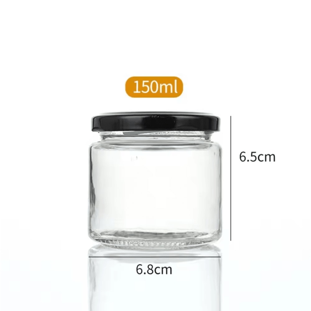 Round Glass Mason Jar With Airtight Lid Kitchen Food Storage Glass Jar 100ml240ml Canning Containe 6