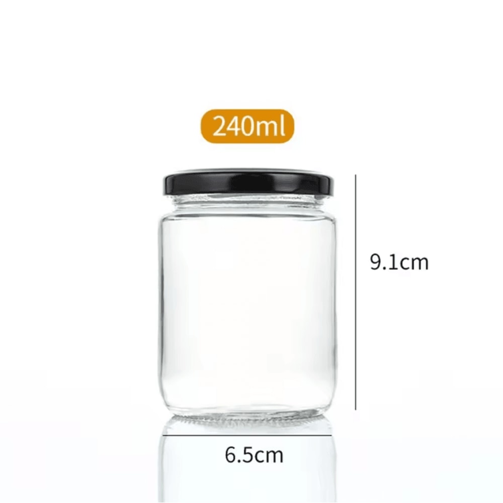 Round Glass Mason Jar With Airtight Lid Kitchen Food Storage Glass Jar 100ml240ml Canning Containe 8