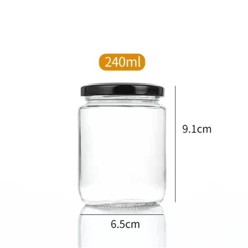 Round Glass Mason Jar With Airtight Lid Kitchen Food Storage Glass Jar 100ml240ml Canning Containe 8