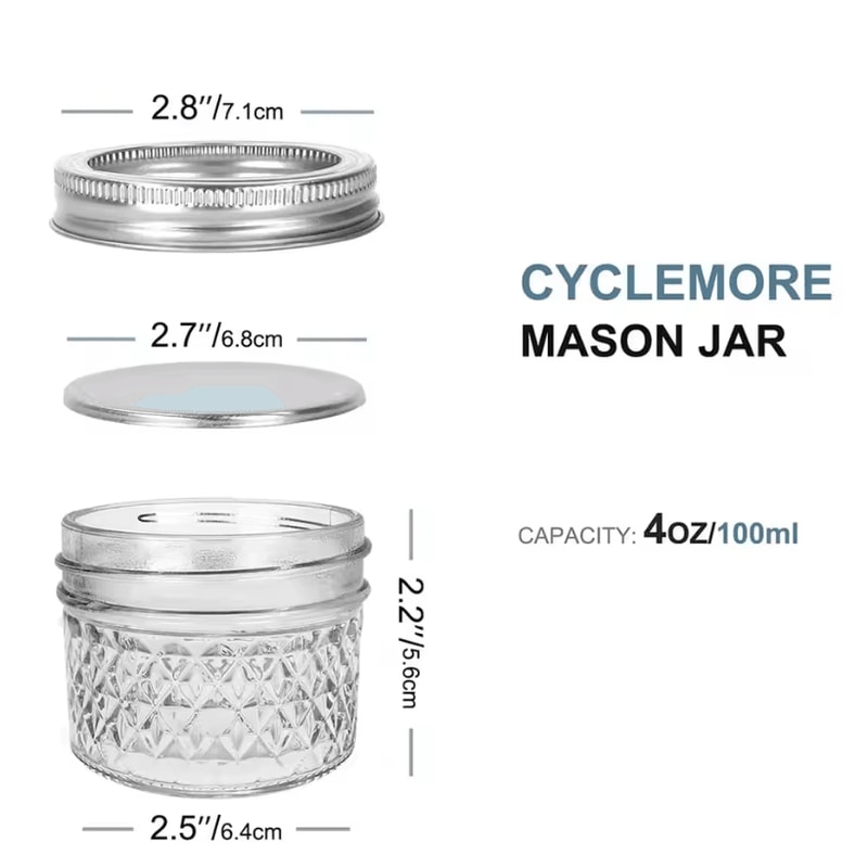 4oz Mini Mason Spice Jars With Lids Clear Glass Canning Jars For Honey Jam Separable Lid Food Sto 5