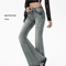 Gyaru Y2K Flare Jeans For Women Low Rise Harajuku Bell Bottom Denim Pants With Stacked Bootcut Sty 4