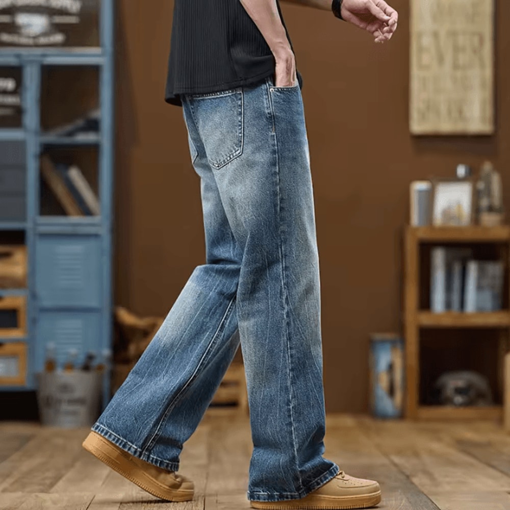 KSTUN Mens Bootcut Flared Jeans American Style Bell Bottom Denim Pants For Streetwear 3