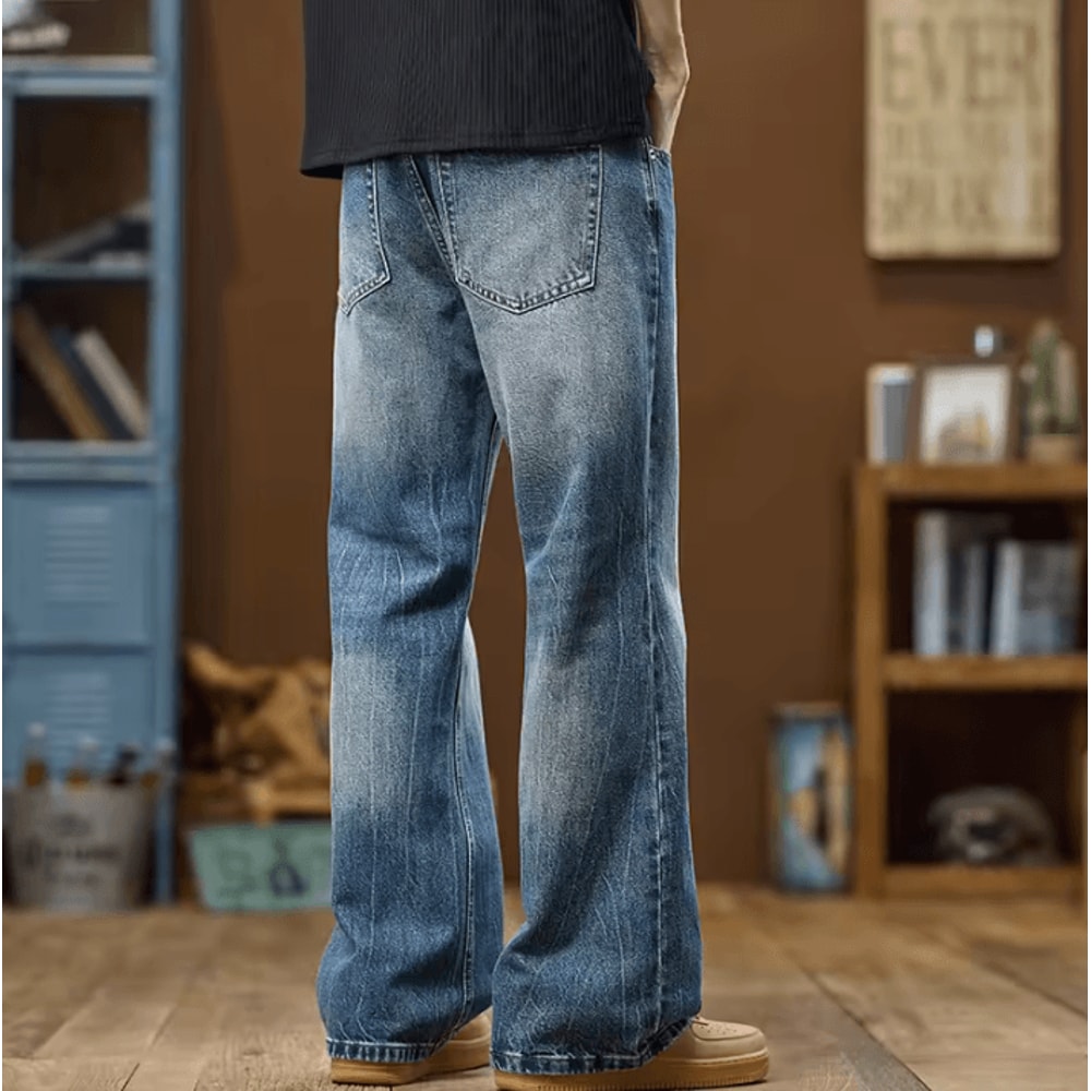 KSTUN Mens Bootcut Flared Jeans American Style Bell Bottom Denim Pants For Streetwear 4