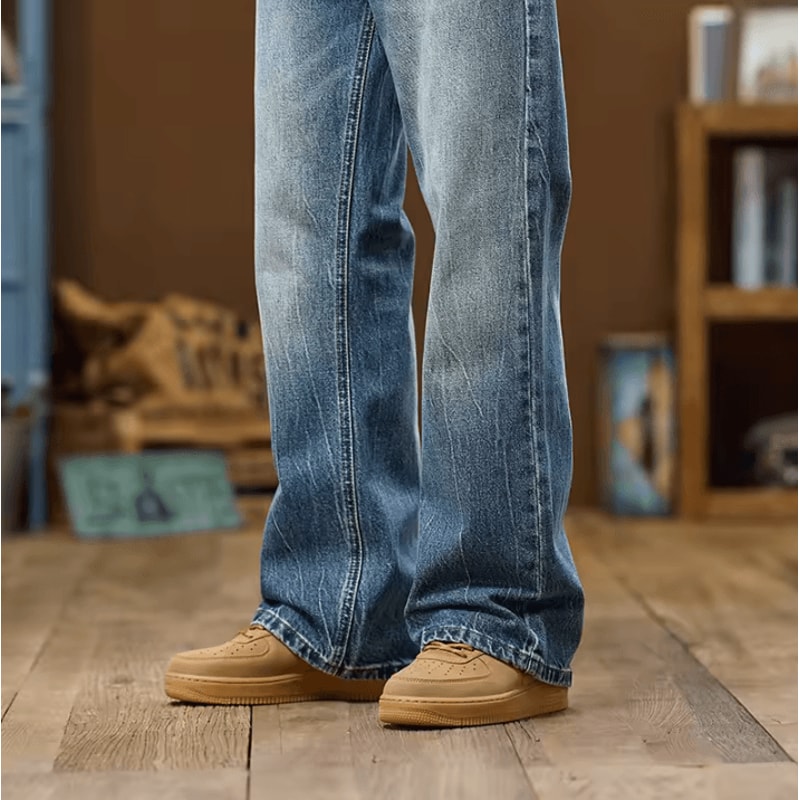 KSTUN Mens Bootcut Flared Jeans American Style Bell Bottom Denim Pants For Streetwear 5