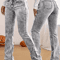 Fashion Womens Gray LowRise Slim Fit Bootcut Jeans Y2K Style Snow Wash Streetwear Elegant Denim Pan 0