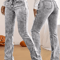 Fashion Womens Gray LowRise Slim Fit Bootcut Jeans Y2K Style Snow Wash Streetwear Elegant Denim Pan 0