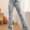 Fashion Womens Gray LowRise Slim Fit Bootcut Jeans Y2K Style Snow Wash Streetwear Elegant Denim Pan 2