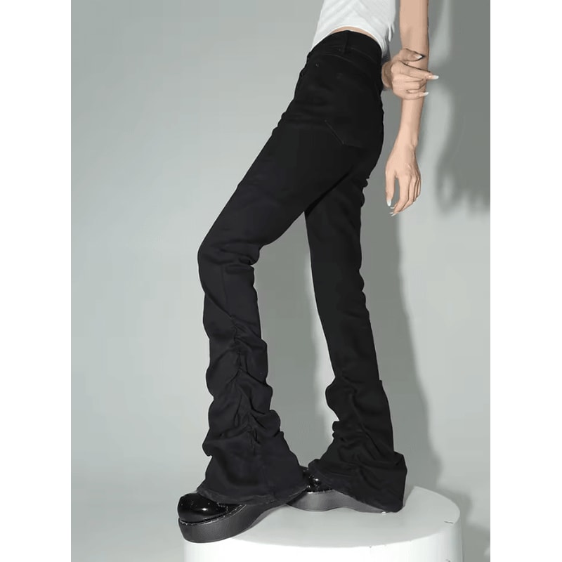 REDDACHiC Stacked Flare Jeans Women Black Y2K Goth Bootcut Denim Pants HighRise Stretch Streetwear 4