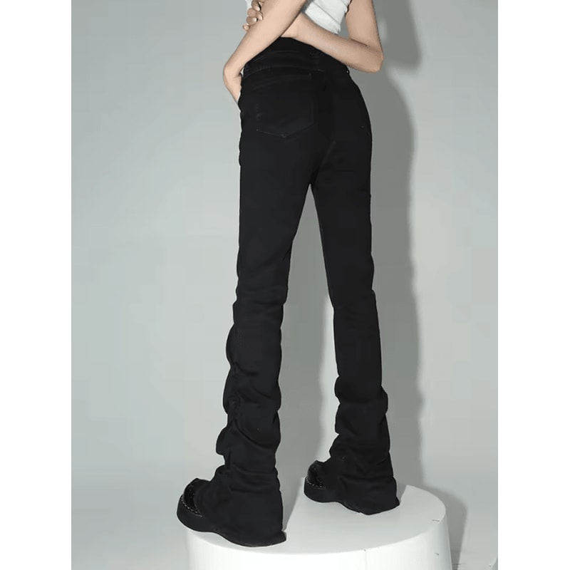 REDDACHiC Stacked Flare Jeans Women Black Y2K Goth Bootcut Denim Pants HighRise Stretch Streetwear 5