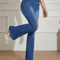 Blue Low Rise Y2K Bootcut Jeans Womens Wide Leg Streetwear Denim Pants With Pockets 4