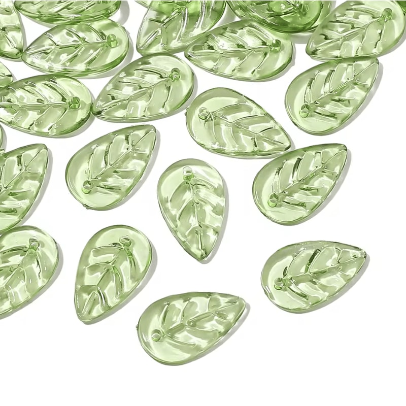 Acrylic Mini Leaf Beads For Jewelry Making DIY Acrylic Leaf Beads For Earrings Necklaces 1050pcs 10