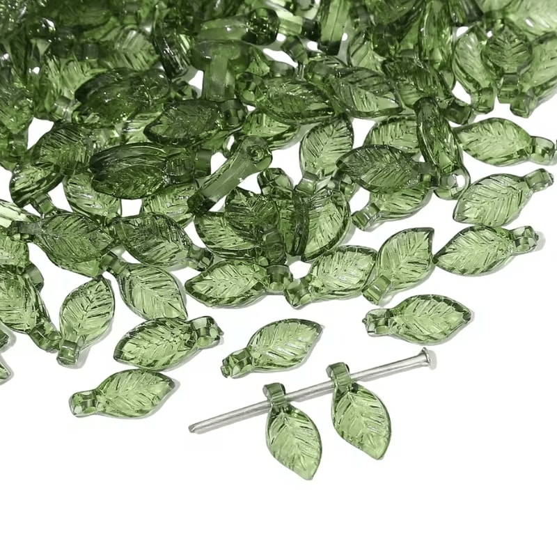 Acrylic Mini Leaf Beads For Jewelry Making DIY Acrylic Leaf Beads For Earrings Necklaces 1050pcs 4