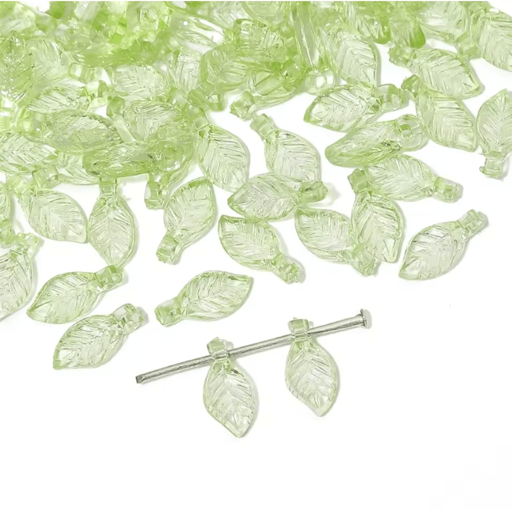 Acrylic Mini Leaf Beads For Jewelry Making DIY Acrylic Leaf Beads For Earrings Necklaces 1050pcs 5
