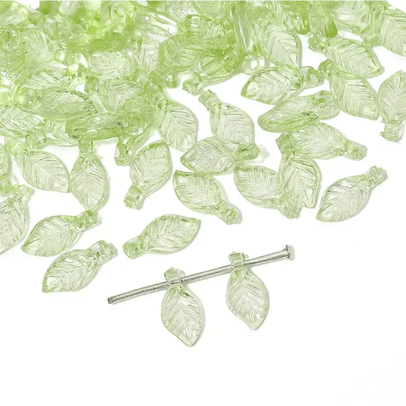 Acrylic Mini Leaf Beads For Jewelry Making DIY Acrylic Leaf Beads For Earrings Necklaces 1050pcs 5