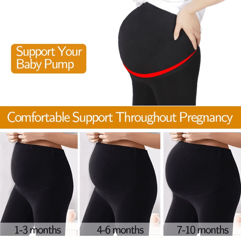 High Waist Maternity Belly Support Leggings Stretch Pregnancy Leggings For Women Body Shaper Pants 1