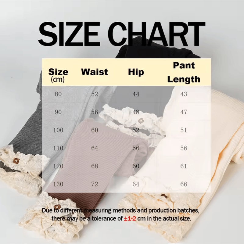 Cozy Lace Flower Baby Girls Thermal Leggings Soft Stretch Toddler Girl Leggings For Warm Winter A 5