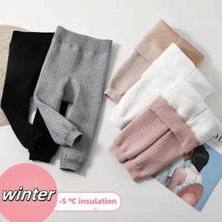 cozywarm toddler girls fleece lined leggings – soft stretch winter thermal leggings for kids