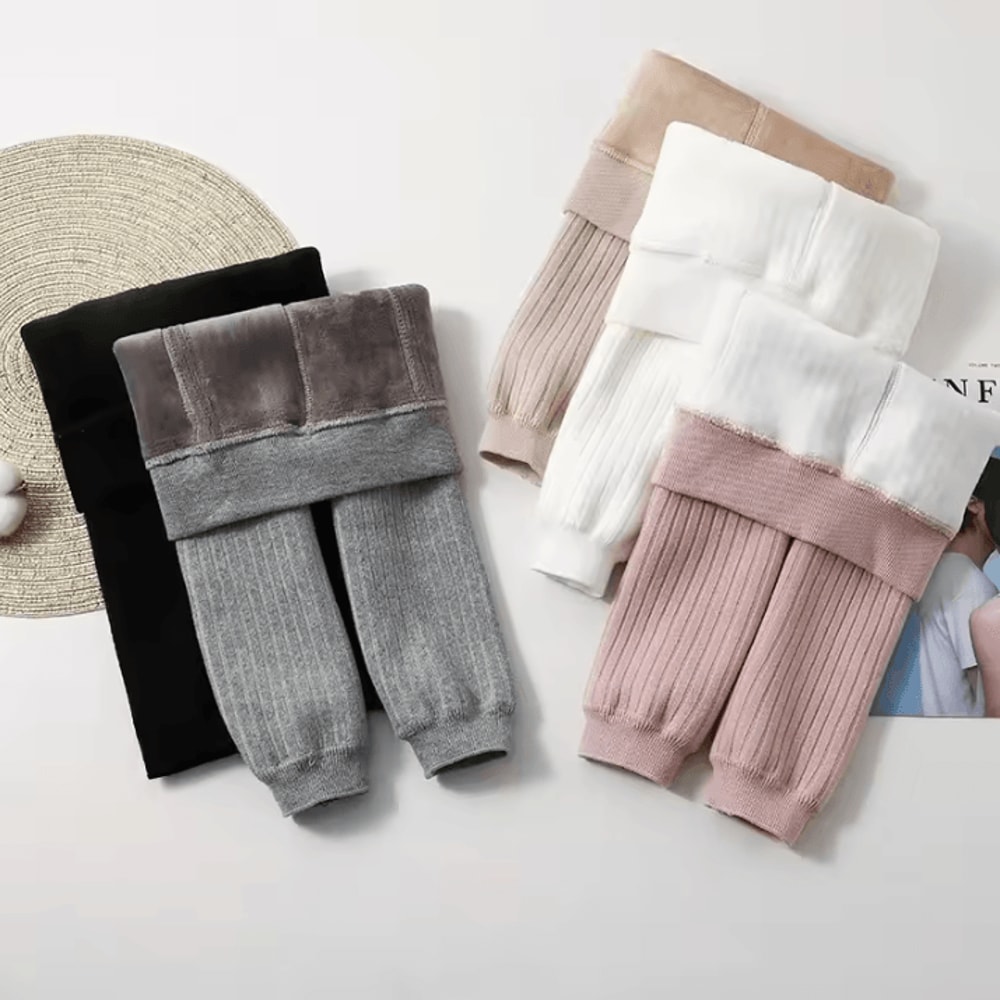 CozyWarm Toddler Girls Fleece Lined Leggings Soft Stretch Winter Thermal Leggings For Kids 2