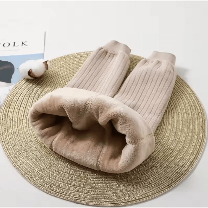 CozyWarm Toddler Girls Fleece Lined Leggings Soft Stretch Winter Thermal Leggings For Kids 5