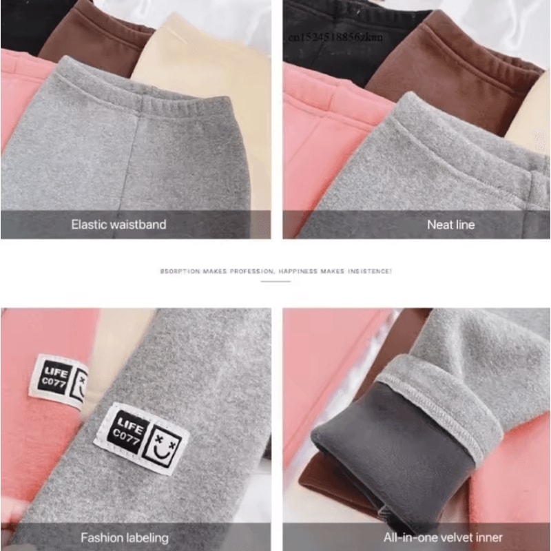 CozyFlannel Girls Winter Fleece Leggings Thick Warm Toddler Fleece Lined Leggings For Soft AllDay 3