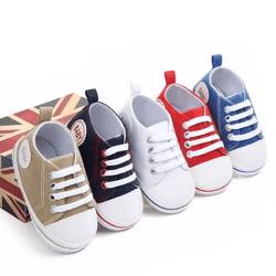 littlestep baby canvas first walker sneakers – soft sole infant crib shoes for comfortable early steps