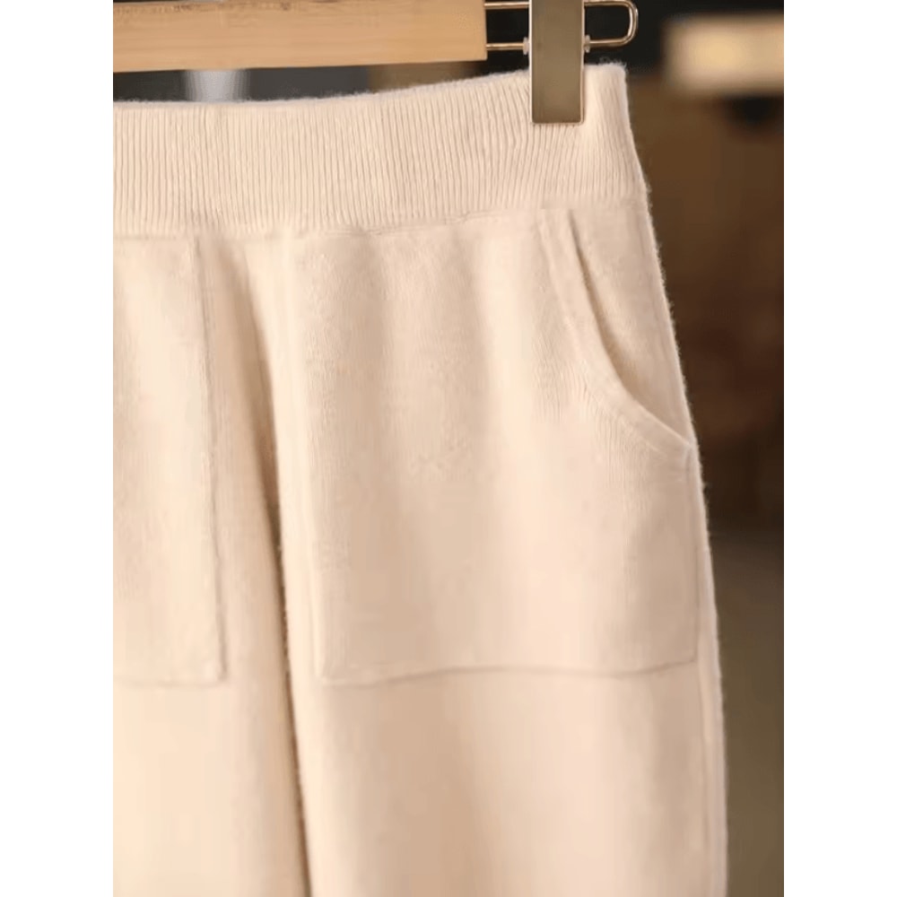 PureMerino Womens Merino Wool Pencil Pants Soft Knit 100 Merino Wool Trousers With Elastic Waist 1