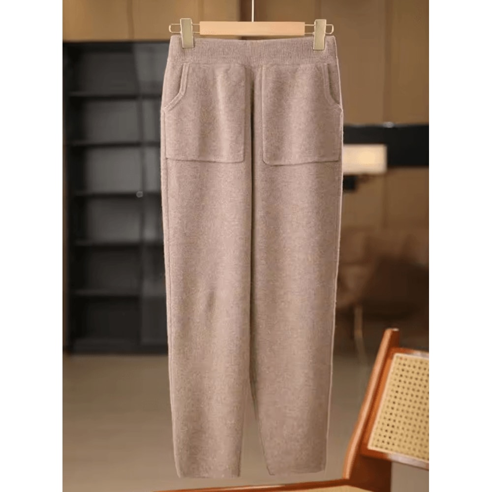 PureMerino Womens Merino Wool Pencil Pants Soft Knit 100 Merino Wool Trousers With Elastic Waist 3